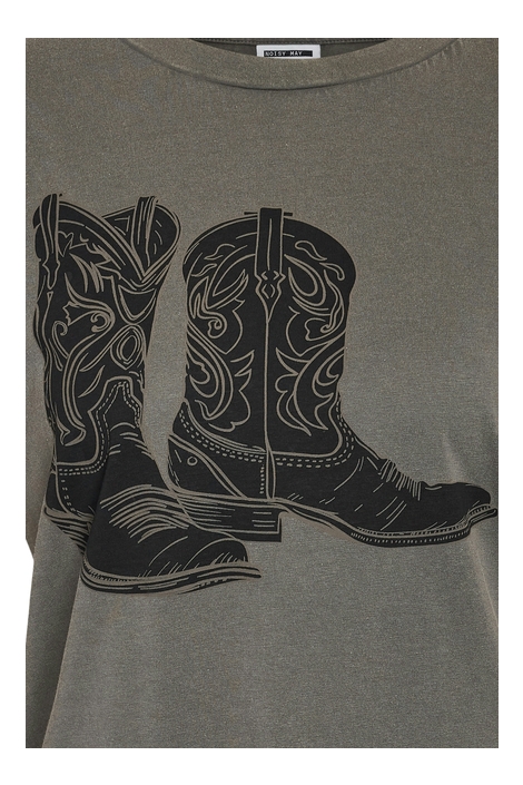 NMBOHDI GABY S/S WASHED T-SHIRT JRS 27030135 CHARCOAL GRAY